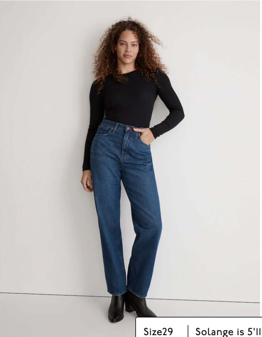 MADEWELL NWT Baggy Straight Jeans in Dark Worn Indigo Wash // 33 NH643